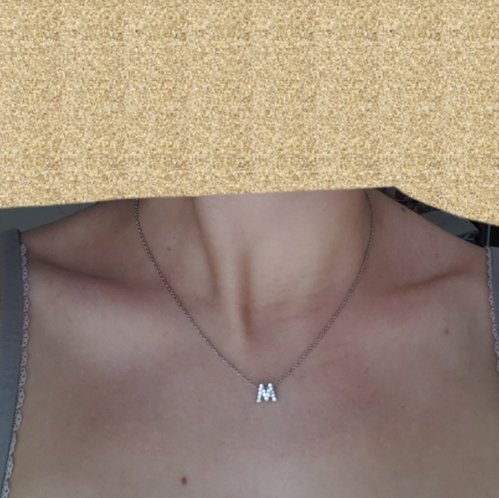 "M" Rinestone Necklace - Picture 3 of 4